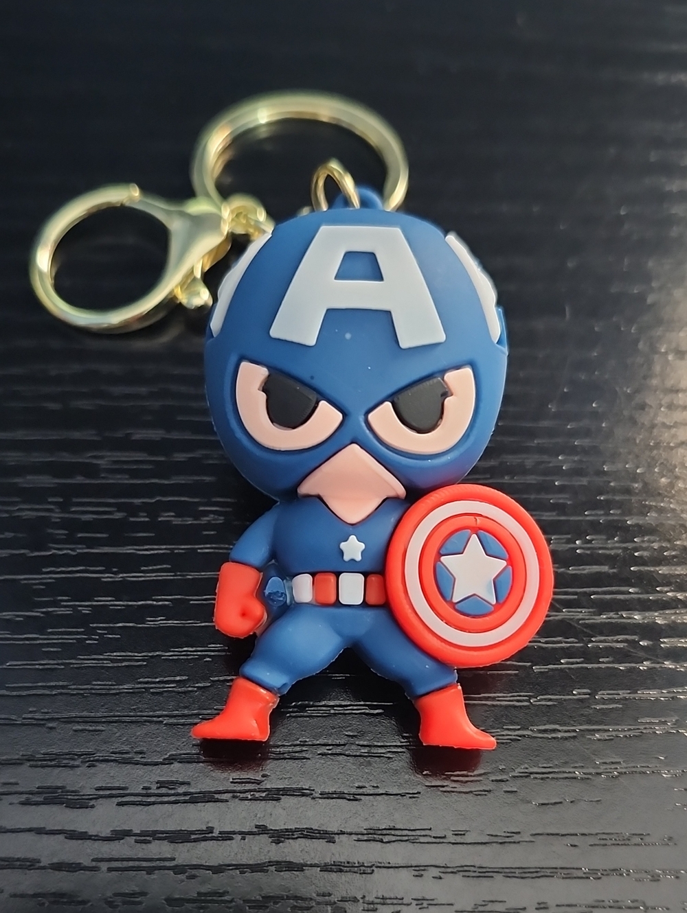 Marvel Captain America Blue Kids Keychain Bag Charm Superhero Accessory